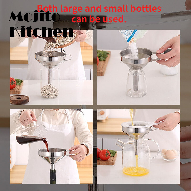 Χωνί από ανοξείδωτο χάλυβα Pour Oil Wine Liquid Hopper Kitchen Home 10/12/14cm Εργαλεία & Gadgets Ανθεκτικά