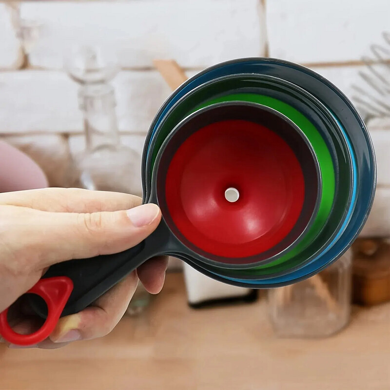 Pâlnie pliabilă din plastic Set din trei piese Retractabil pentru gem de scurgere a uleiului Unelte de bucătărie pentru distribuirea de lichide Pâlnie cu gură fină