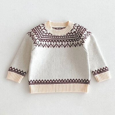 Mielas, mielas ilgomis rankovėmis O formos kaklo žiemos ir rudens megztiniai kūdikiams berniukams ir mergaitėms, storas šiltas megztinis, skirtas 1–6 T minkštiems naujagimių palaidiniams