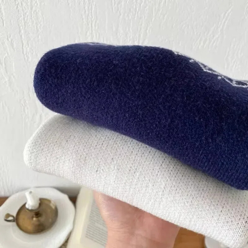 Mielas, mielas ilgomis rankovėmis O formos kaklo žiemos ir rudens megztiniai kūdikiams berniukams ir mergaitėms, storas šiltas megztinis, skirtas 1–6 T minkštiems naujagimių palaidiniams