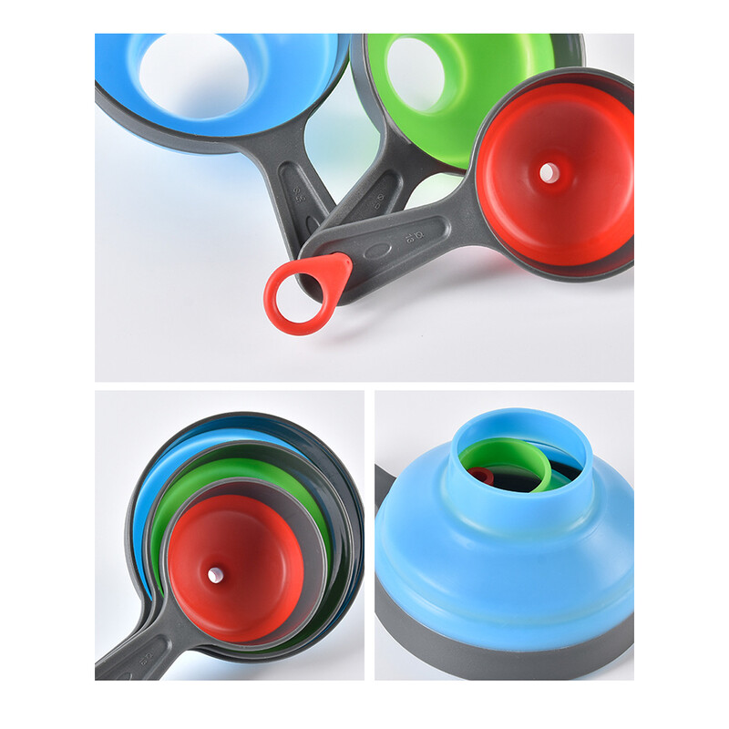 Σετ (3 τεμ.) Πτυσσόμενο πλαστικό χωνί με πλατύ στόμα με λεπτό στόμα σετ τριών τεμαχίων Σετ μαρμελάδας χωνί λαδιού Σετ διαρροής λαδιού Εργαλεία κουζίνας