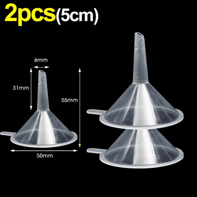 30/2 tk Mini läbipaistev lehter plastikust väike lehtrikomplekt parfüümide pulbrite kosmeetikaõlide jaoks laboripudelite täitetööriistad vedeliku dosaator