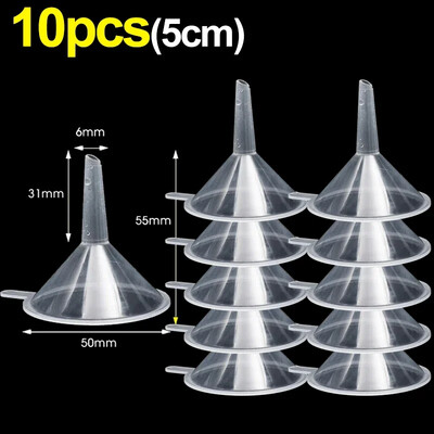30/2 tk Mini läbipaistev lehter plastikust väike lehtrikomplekt parfüümide pulbrite kosmeetikaõlide jaoks laboripudelite täitetööriistad vedeliku dosaator