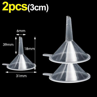 30/2 tk Mini läbipaistev lehter plastikust väike lehtrikomplekt parfüümide pulbrite kosmeetikaõlide jaoks laboripudelite täitetööriistad vedeliku dosaator