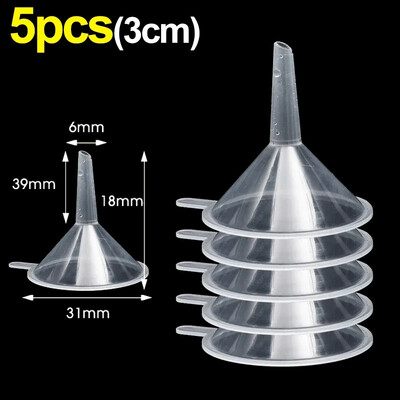 30/2 tk Mini läbipaistev lehter plastikust väike lehtrikomplekt parfüümide pulbrite kosmeetikaõlide jaoks laboripudelite täitetööriistad vedeliku dosaator