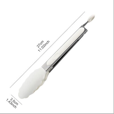 9 colių maisto žnyplės Nerūdijančio plieno žnyplės Silikoninės nepridegančios kepimo spaustukai Lauko kepsninės salotų duonos įrankiai Virtuvės reikmenys