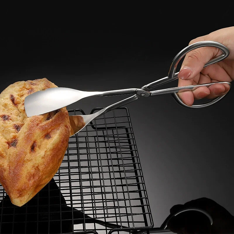 Nerūdijančio plieno Kūrybinės žirklinės maisto spaustukai Kepsninės žnyplės Konditerijos kepsninė Mėsos spaustukas Duonos indai Namų virtuvės priedai