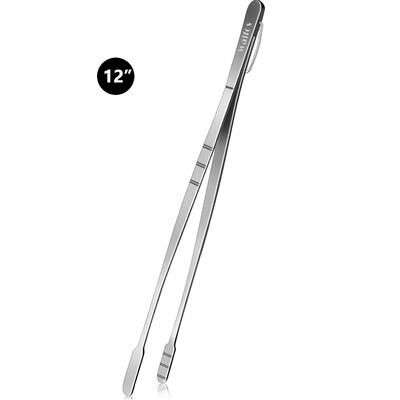 Walfos, 1 bucată, pensetă din oțel inoxidabil, clește pentru grătar pentru gătit, prăjire, apucare de obiecte mici, desert, grătar, spaghete, bucătărie