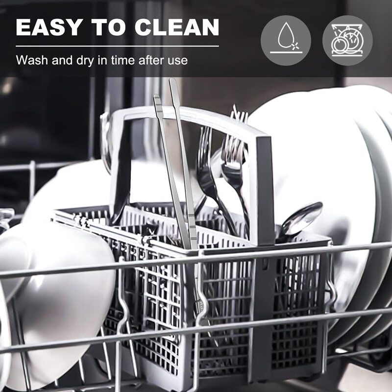 Walfos, 1 bucată, pensetă din oțel inoxidabil, clește pentru grătar pentru gătit, prăjire, apucare de obiecte mici, desert, grătar, spaghete, bucătărie