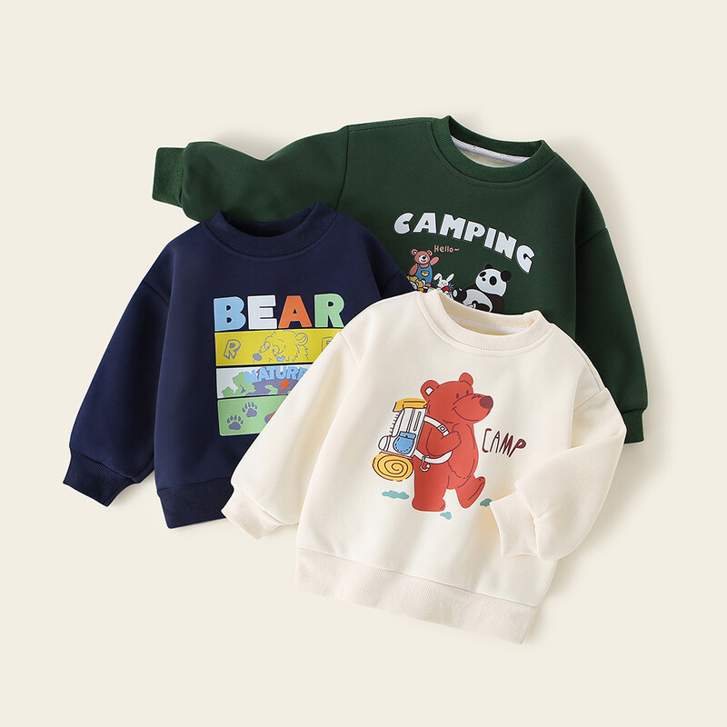 Παιδικά αγόρια πουλόβερ 2024 Φθινόπωρο Χειμώνας με στάμπα O-λαιμόκοψη Ευέλικτο μακρυμάνικο μπλουζάκια για μωρά αγόρια Παιδικά μπλουζάκια με βάση για αγόρια