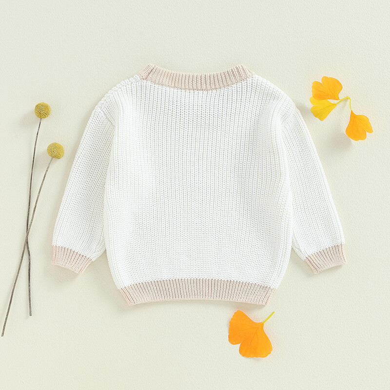 Pulover pentru bebeluși 0-4 ani, culoare contrastantă, cu mânecă lungă, cu gât rotund, tricot, pulover, topuri, pulovere pentru copii mici, haine pentru copii, toamnă iarnă