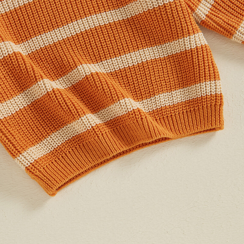 MISOWMNJOY Baba pulóverek őszi tél lányoknak fiúknak kötött ruhák hosszú ujjú csíkos pulóver felsők gyerek kötöttáru túlméretes