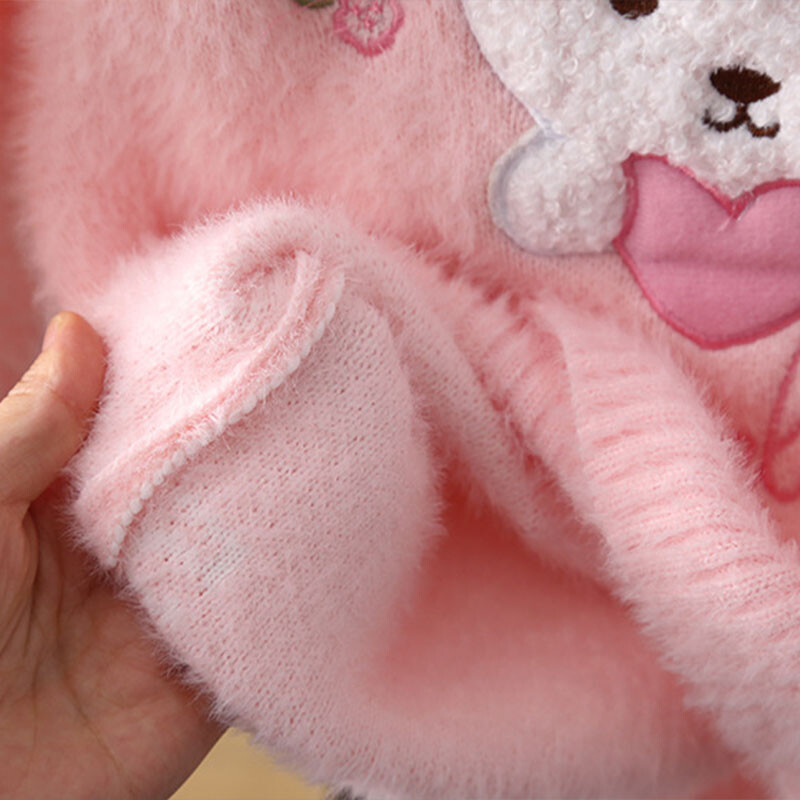 Jesen Zima Džemper za djevojčice Održava toplinu Pamučna odjeća za djevojčice Crtani medvjed Pulover za pletenje Džemperi za pletenje Dječji GY07261