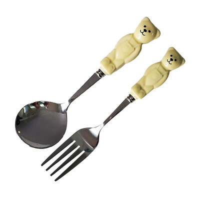 2PCS/Set Žlica za kavu od nehrđajućeg čelika 304 Žlica za sladoled od lubenice Žlica za čaj Žlica za desert Vilica Dječje kreativno posuđe