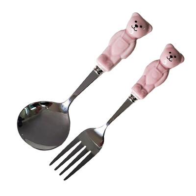 2PCS/Set Žlica za kavu od nehrđajućeg čelika 304 Žlica za sladoled od lubenice Žlica za čaj Žlica za desert Vilica Dječje kreativno posuđe