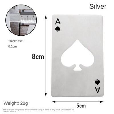 1 buc. Deschidetor de conserve de sticle creativ în formă de poker din oțel inoxidabil dimensiune card de credit bar restaurant bere metal instrument de deschidere cadou