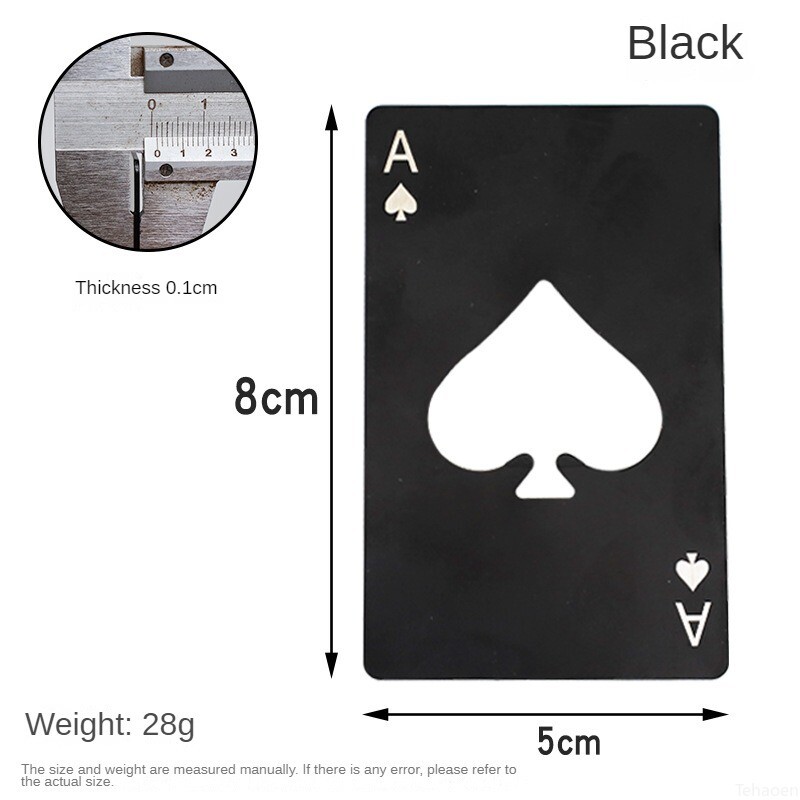 1 buc. Deschidetor de conserve de sticle creativ în formă de poker din oțel inoxidabil dimensiune card de credit bar restaurant bere metal instrument de deschidere cadou