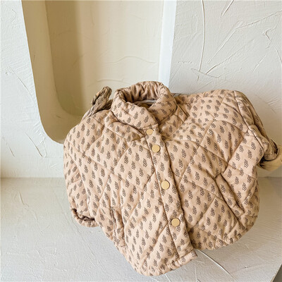 2024 Νέο χειμερινό κορεατικό στυλ Unisex Παιδικά εμπριμέ παλτό με βαμβακερή επένδυση Πυκνώνουν ζεστά παιδικά καπιτονέ εξωτερικά ρούχα