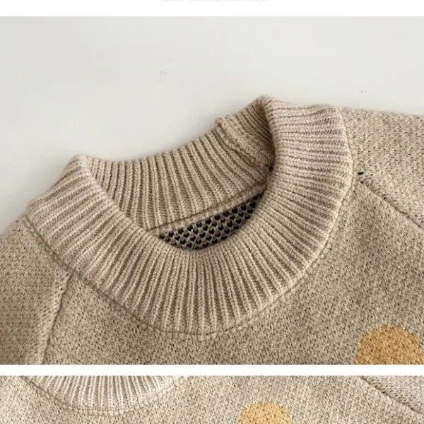 Toamnă Iarnă Copii Desene Animat Leu Pulover tricotat Bebeluș Fetă Gros Casual Pulover cald Tricoturi Băieți Copii Topuri Retro Haine