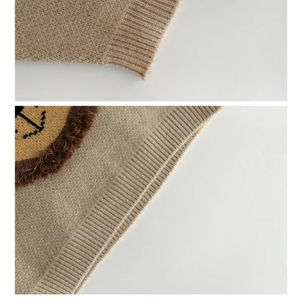 Toamnă Iarnă Copii Desene Animat Leu Pulover tricotat Bebeluș Fetă Gros Casual Pulover cald Tricoturi Băieți Copii Topuri Retro Haine