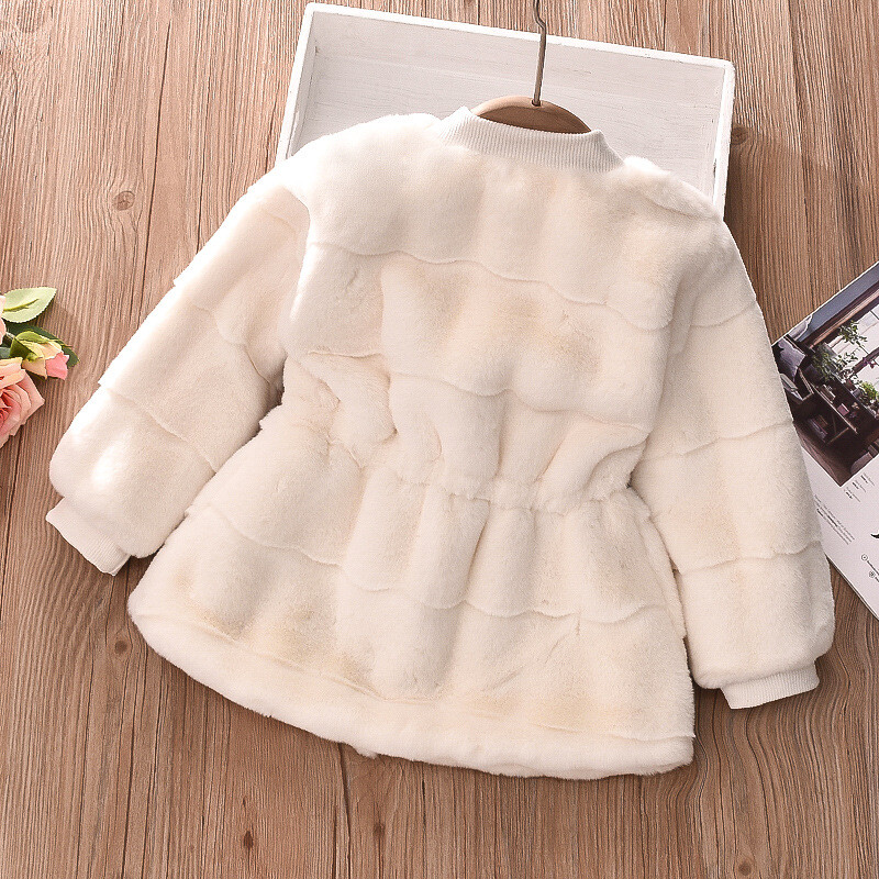 2023 m. rudens žiemos dirbtiniai kailiniai paltai mergaitėms striukė Kūdikių sniego kostiumas Kalėdų princesė Viršutiniai drabužiai Vaikams 1-5 metų Vaikiški drabužiai