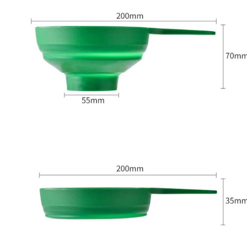 Silikoonist kokkupandav lehter Kokkupandav teleskoopne vedeliku täitelehter laia suuga tavaline moosivürtsipakk köögipurgid Tööriistad
