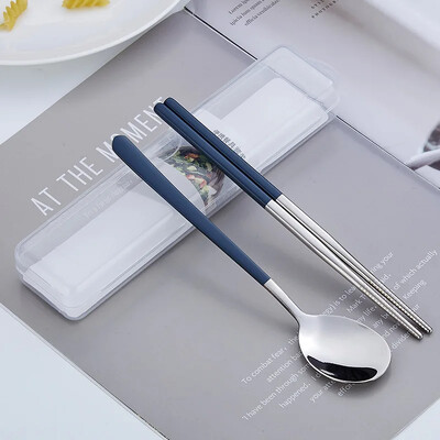 Trauku komplekts Nerūsējošā tērauda galda piederumu komplekts Korejiešu karotes Irbulīši Vakariņu komplekts Virtuves trauku komplekts Karotu galda piederumu komplekts