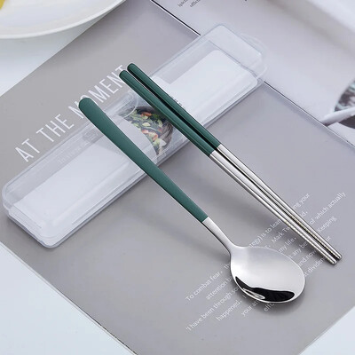 Trauku komplekts Nerūsējošā tērauda galda piederumu komplekts Korejiešu karotes Irbulīši Vakariņu komplekts Virtuves trauku komplekts Karotu galda piederumu komplekts