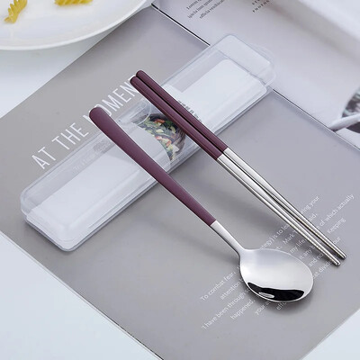 Trauku komplekts Nerūsējošā tērauda galda piederumu komplekts Korejiešu karotes Irbulīši Vakariņu komplekts Virtuves trauku komplekts Karotu galda piederumu komplekts