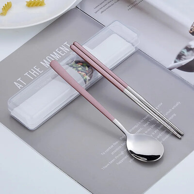 Trauku komplekts Nerūsējošā tērauda galda piederumu komplekts Korejiešu karotes Irbulīši Vakariņu komplekts Virtuves trauku komplekts Karotu galda piederumu komplekts