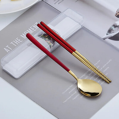 Trauku komplekts Nerūsējošā tērauda galda piederumu komplekts Korejiešu karotes Irbulīši Vakariņu komplekts Virtuves trauku komplekts Karotu galda piederumu komplekts