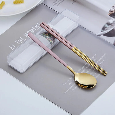 Trauku komplekts Nerūsējošā tērauda galda piederumu komplekts Korejiešu karotes Irbulīši Vakariņu komplekts Virtuves trauku komplekts Karotu galda piederumu komplekts