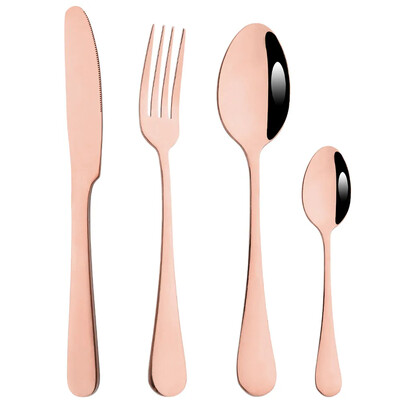 Veidrodinis 4 dalių rinkinys juodas stalo įrankių rinkinys nerūdijančio plieno indų peilis šakutė šaukštas sidabrinis stalo reikmenų rinkinys vakarietiškos virtuvės reikmenų rinkinys