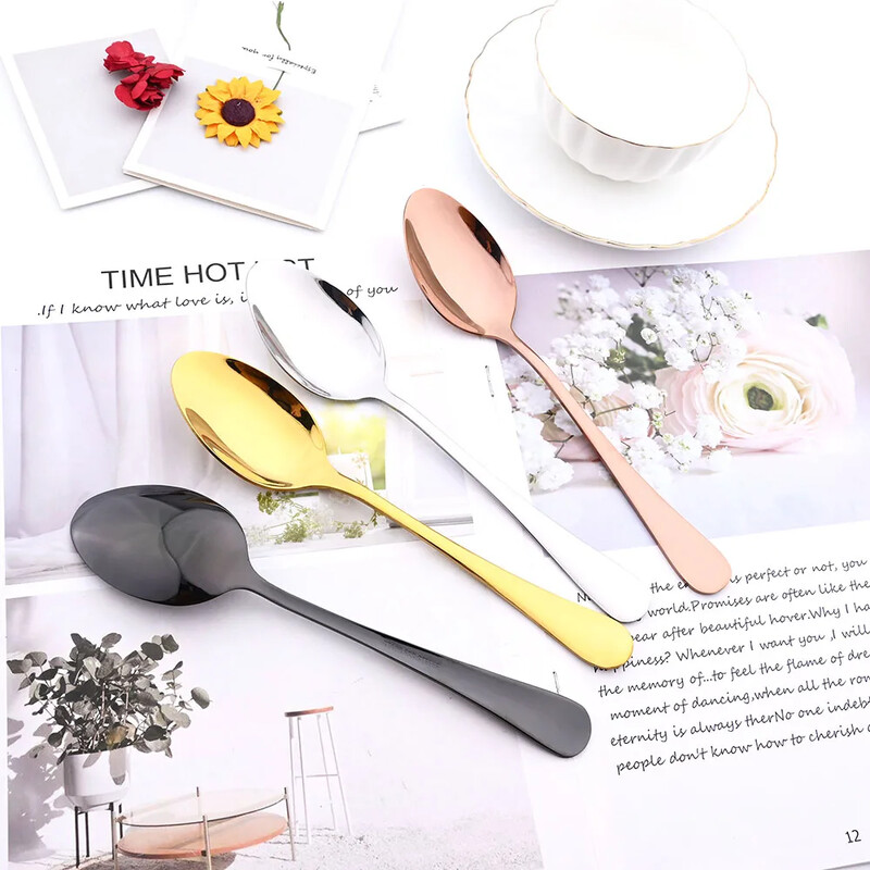 Veidrodinis 4 dalių rinkinys juodas stalo įrankių rinkinys nerūdijančio plieno indų peilis šakutė šaukštas sidabrinis stalo reikmenų rinkinys vakarietiškos virtuvės reikmenų rinkinys