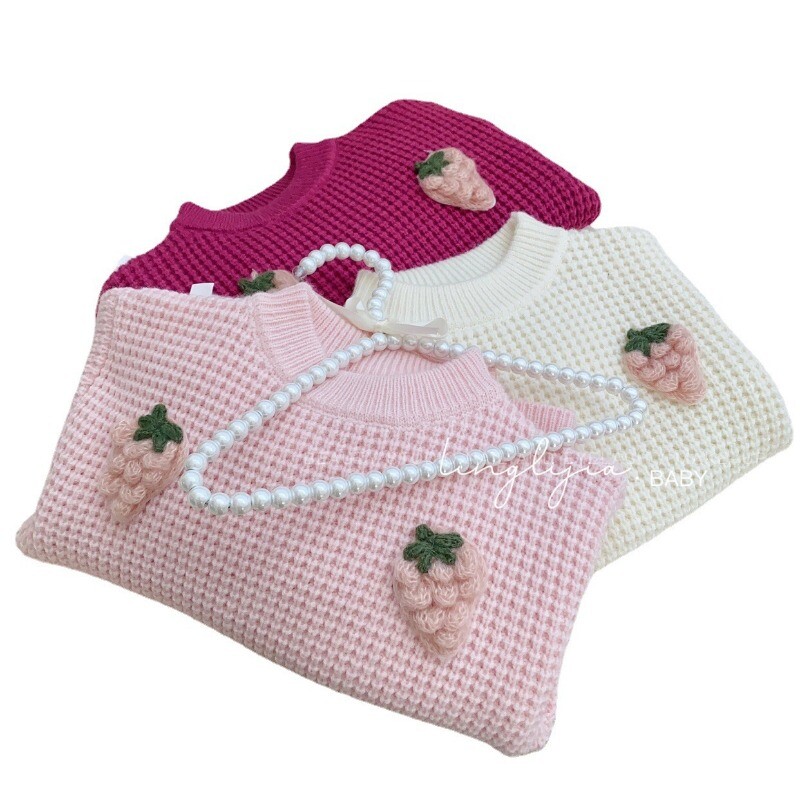 Свитер Vaikiški rūbai Korėjos 2023 m. žiemos megztiniai su apvalia kakle madingi mergaičių megztiniai megztiniai mielas vaikiškas drabužis mergaitei