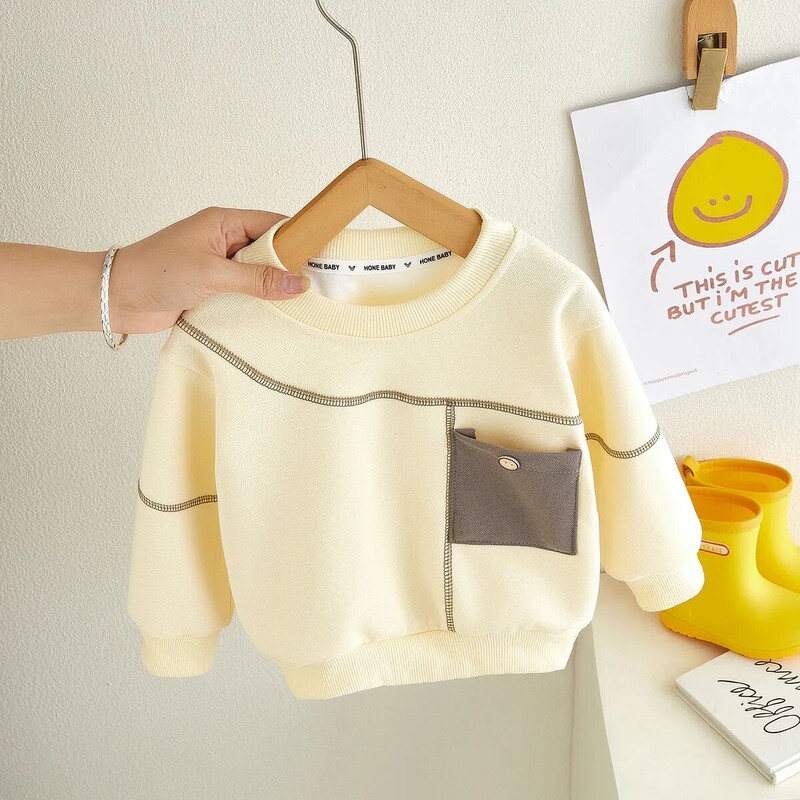 Ανοιξιάτικο και φθινόπωρο παιδικό πουλόβερ Νέο μακρυμάνικο μπλουζάκι για αγόρια Μικρό και μεσαίο Παιδικό πανωφόρι για μωρό