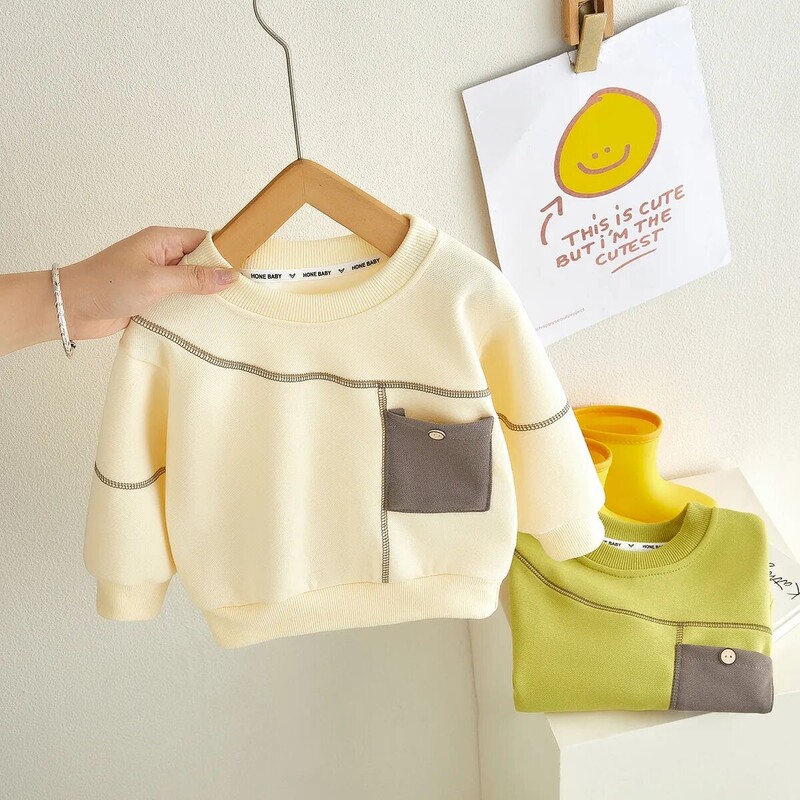 Ανοιξιάτικο και φθινόπωρο παιδικό πουλόβερ Νέο μακρυμάνικο μπλουζάκι για αγόρια Μικρό και μεσαίο Παιδικό πανωφόρι για μωρό