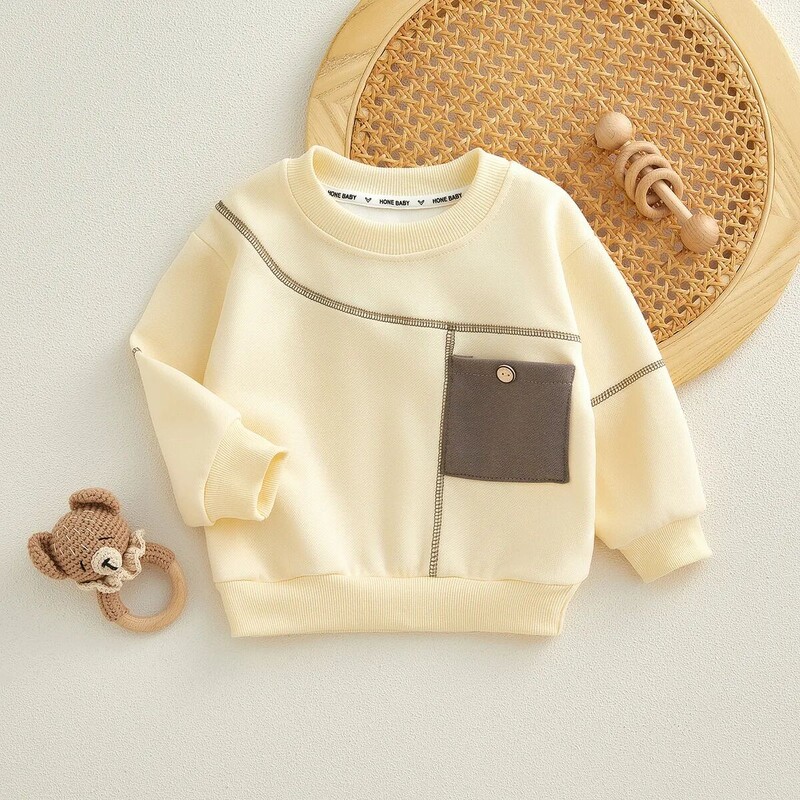Ανοιξιάτικο και φθινόπωρο παιδικό πουλόβερ Νέο μακρυμάνικο μπλουζάκι για αγόρια Μικρό και μεσαίο Παιδικό πανωφόρι για μωρό
