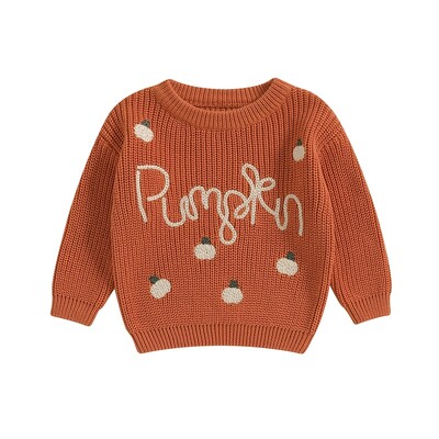 FOCUSNORM 3 culori 0-6 ani Minunat bebelusi baieti fete Halloween pulovere cu maneca lunga dovleac broderie tricot pulovere topuri