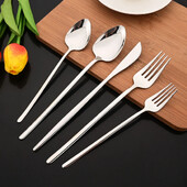 5 db-os evőeszköz készlet rozsdamentes acél evőeszköz készlet desszert villa kanál kés vacsorakészlet ezüst étkészlet konyhai ezüst edény