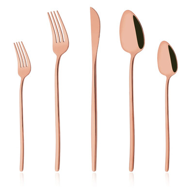 5 db-os evőeszköz készlet rozsdamentes acél evőeszköz készlet desszert villa kanál kés vacsorakészlet ezüst étkészlet konyhai ezüst edény