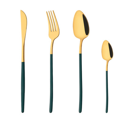 5 db-os evőeszköz készlet rozsdamentes acél evőeszköz készlet desszert villa kanál kés vacsorakészlet ezüst étkészlet konyhai ezüst edény