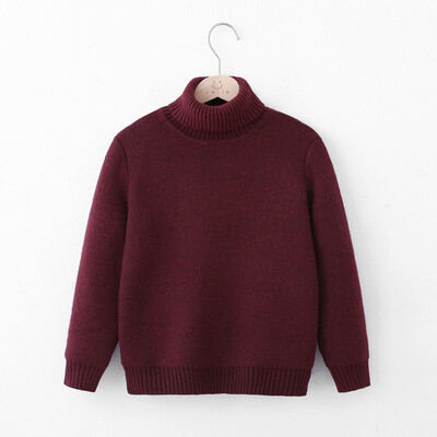 Pulover îngroșat pentru copii Cămașă cu fundul solid pentru copii, băieți, fete, cu gât înalt, pentru copii, iarnă, haine calde de top 3-10 ani
