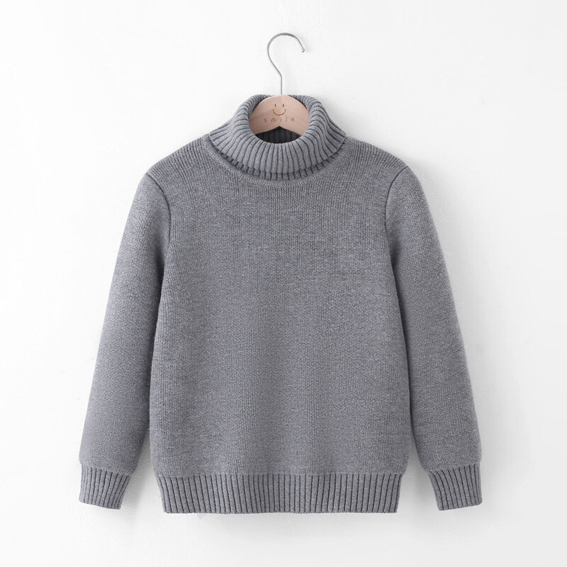 Pulover îngroșat pentru copii Cămașă cu fundul solid pentru copii, băieți, fete, cu gât înalt, pentru copii, iarnă, haine calde de top 3-10 ani