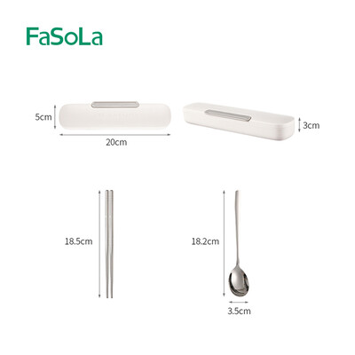 Set de bețișoare și linguri FaSoLa din oțel inoxidabil Veselă portabilă pentru camping în aer liber Set de tacâmuri de călătorie