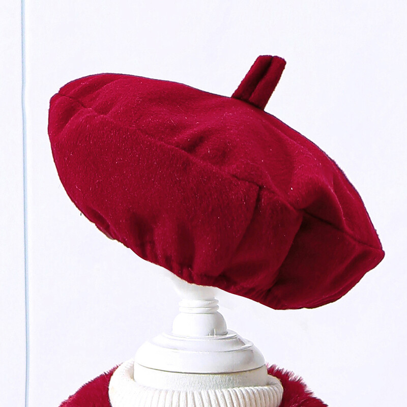 Mergaičių rudeninis ir žieminis naujas kratinys kailio apykaklė vienspalvis kailinis + beretė