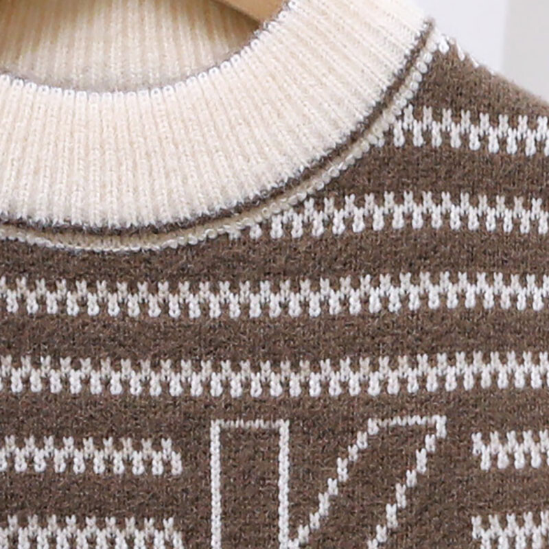 2024 Χειμερινά παιδικά πουλόβερ Ριγέ ζεστά πουλόβερ Παιδικά αγόρια Μακρυμάνικο πλεκτό πουλόβερ Βρεφικά χοντρά πλεκτά