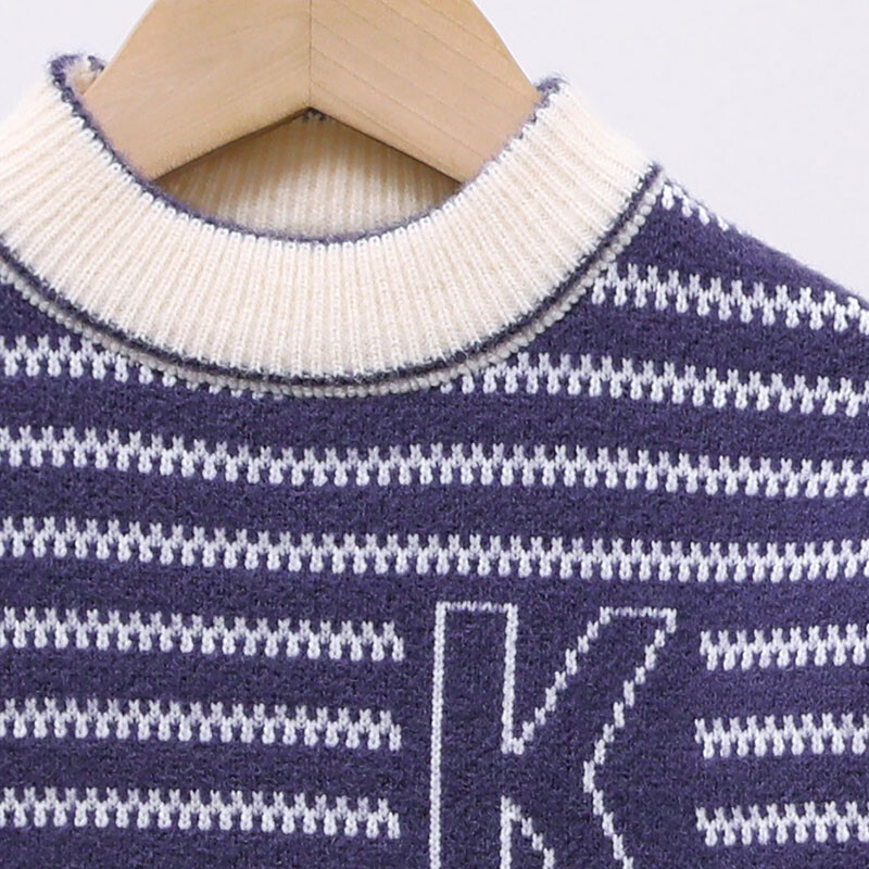 2024 Χειμερινά παιδικά πουλόβερ Ριγέ ζεστά πουλόβερ Παιδικά αγόρια Μακρυμάνικο πλεκτό πουλόβερ Βρεφικά χοντρά πλεκτά