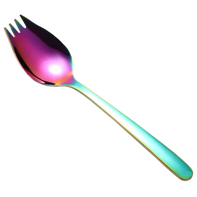 Vaisių šakutės šaukštas nerūdijančio plieno ledų salotų desertas stalo reikmenys pyragas užkandis salotos šakutė šaukštas 2 viename spalvingi Bento priedai