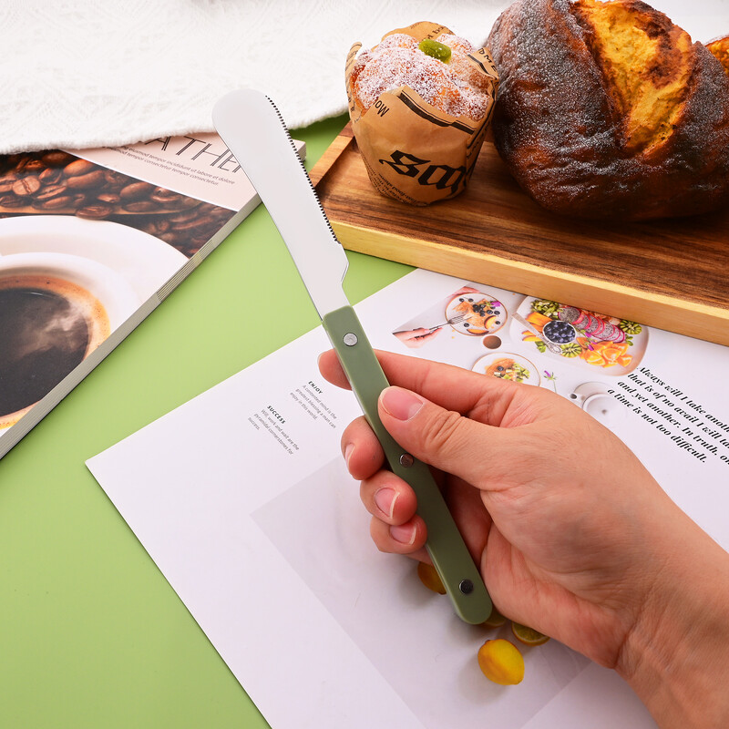 Žalias sidabras 16 vnt. indų ABS rankenos kniedės dekoravimo stalo įrankių rinkinys Vakarų peilis šakutė šaukštas nerūdijančio plieno stalo įrankių rinkinys